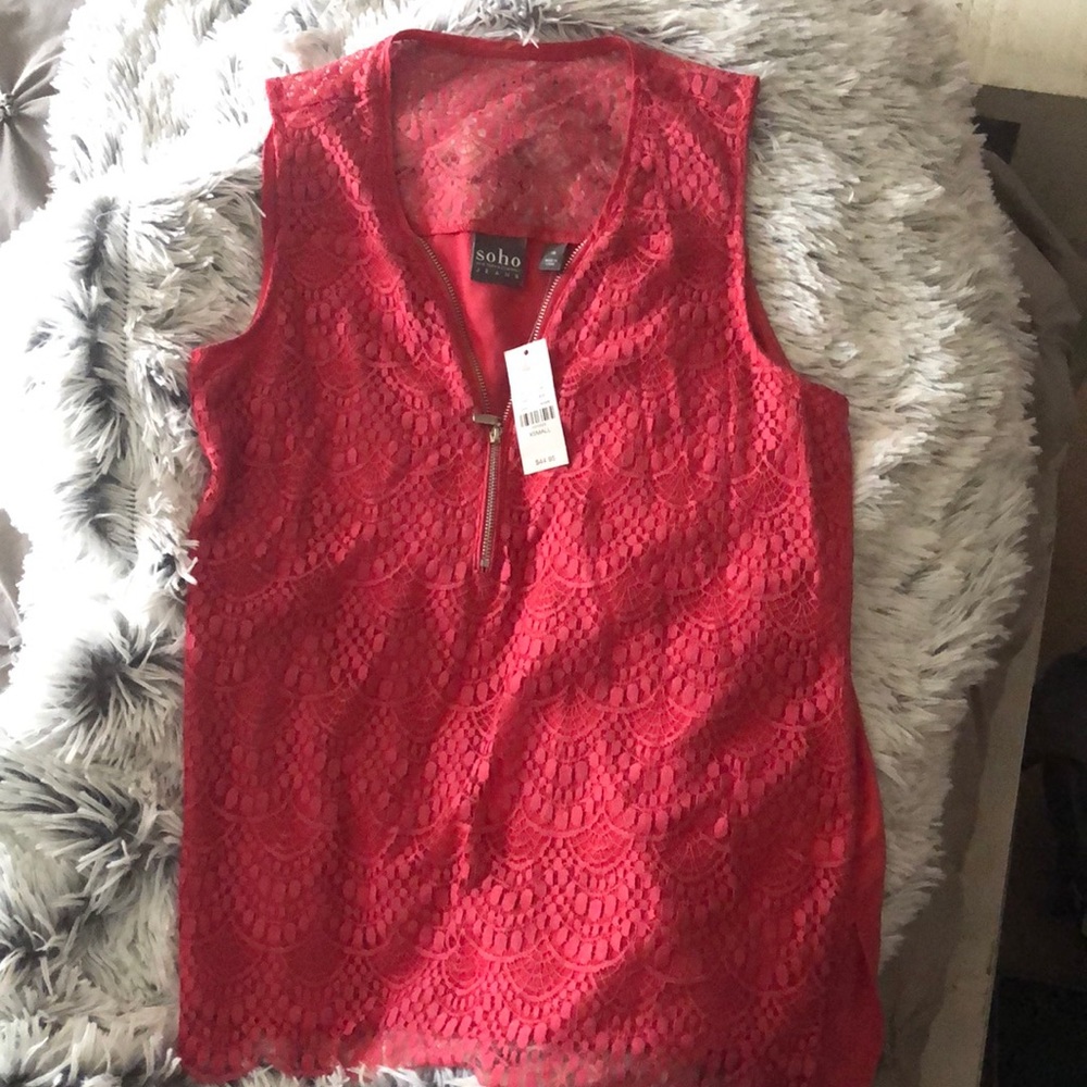 Pink lace New York & Company blouse NWT